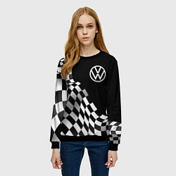 Свитшот женский Volkswagen racing flag, цвет: 3D-черный — фото 2