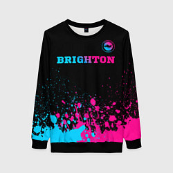 Женский свитшот Brighton - neon gradient: символ сверху