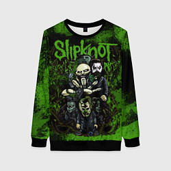 Свитшот женский Slipknot green art, цвет: 3D-черный