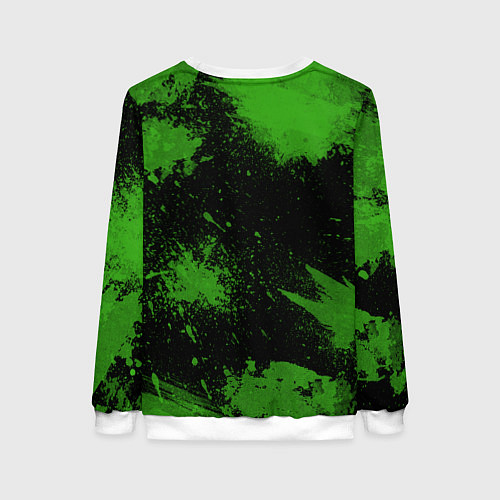 Женский свитшот Slipknot green abstract / 3D-Белый – фото 2