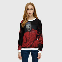 Свитшот женский Slipknot red & black, цвет: 3D-белый — фото 2