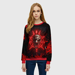 Свитшот женский Slipknot red satan star, цвет: 3D-красный — фото 2