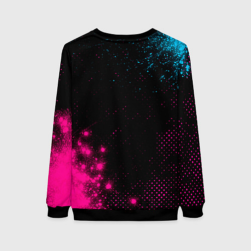 Женский свитшот Juventus - neon gradient: надпись, символ / 3D-Черный – фото 2
