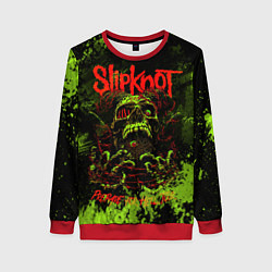 Женский свитшот Slipknot green череп