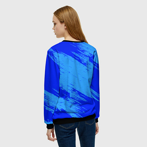 Женский свитшот Радужные друзья: веселый Синий / 3D-Черный – фото 4