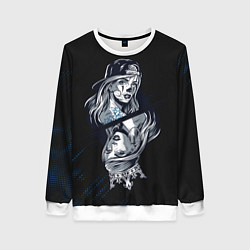 Свитшот женский Обратная сторона девушки, цвет: 3D-белый