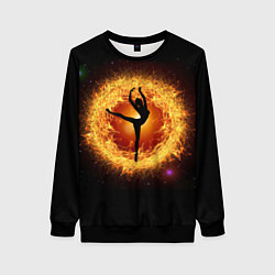 Женский свитшот Танец балерины в огненном шаре