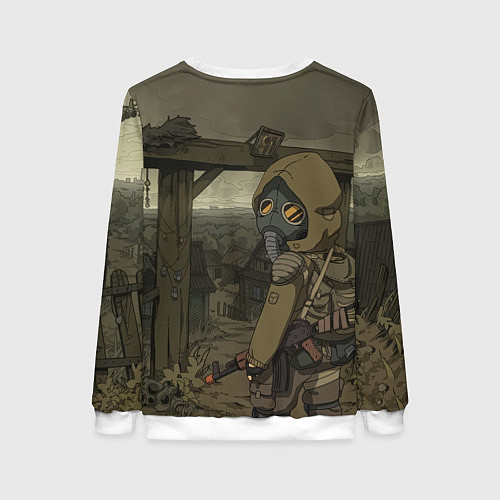 Женский свитшот STALKER тень чернобыля нарисованный постер / 3D-Белый – фото 2