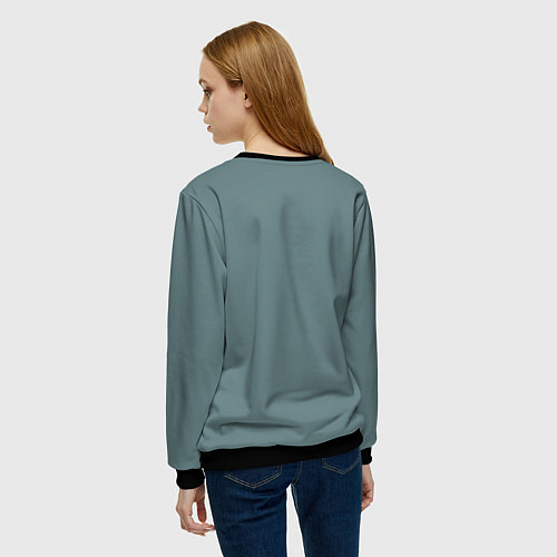 Женский свитшот Голова медведя-викинга / 3D-Черный – фото 4