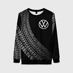 Свитшот женский Volkswagen tire tracks, цвет: 3D-черный