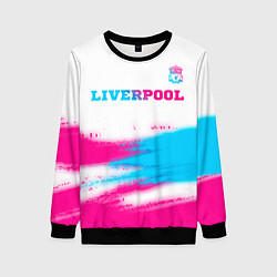 Женский свитшот Liverpool neon gradient style: символ сверху