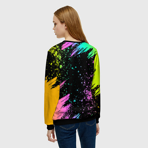 Женский свитшот Rainbow Friends - Blue / 3D-Черный – фото 4