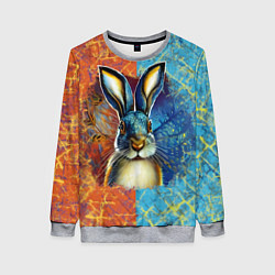 Женский свитшот Огненный новогодний кролик
