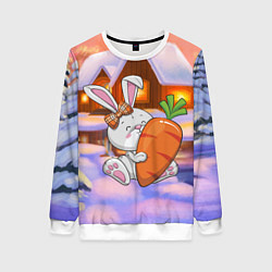 Женский свитшот Зайчик с большой морковью