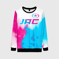 Свитшот женский JAC neon gradient style: символ сверху, цвет: 3D-черный