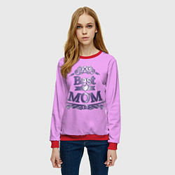 Свитшот женский День матери - Лучшая Мама, цвет: 3D-красный — фото 2