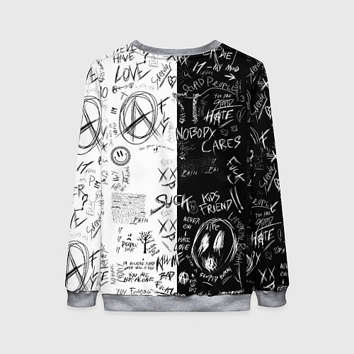 Женский свитшот Сатору Годжо в очках - магическая битва / 3D-Меланж – фото 2