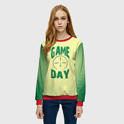 Свитшот женский Game day, цвет: 3D-красный — фото 2