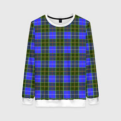 Женский свитшот Ткань Шотландка сине-зелёная