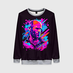 Свитшот женский Jason Statham - pop art, цвет: 3D-меланж