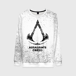 Женский свитшот Assassins Creed с потертостями на светлом фоне