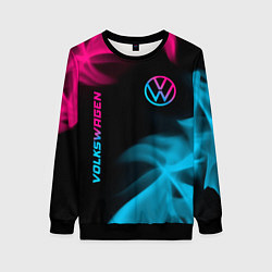 Женский свитшот Volkswagen - neon gradient: надпись, символ