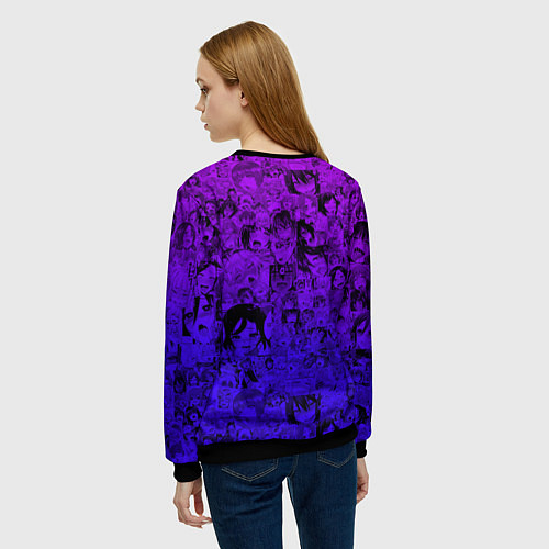 Женский свитшот Ахегао яркий градиент / 3D-Черный – фото 4