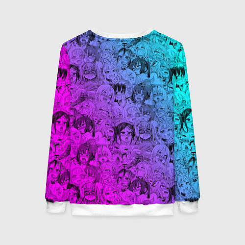 Женский свитшот Ахегао девушки градиент / 3D-Белый – фото 2