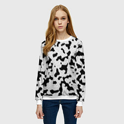 Свитшот женский Далматин - текстура, цвет: 3D-белый — фото 2