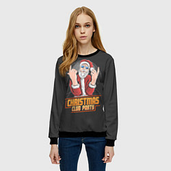 Свитшот женский Рождественская вечеринка, цвет: 3D-черный — фото 2