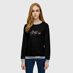 Свитшот женский Stray Kids white logo, цвет: 3D-меланж — фото 2
