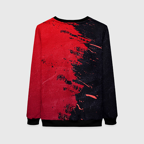 Женский свитшот Черное и красное / 3D-Черный – фото 2