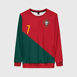 Свитшот женский Роналду ЧМ 2022 сборная Португалии, цвет: 3D-красный