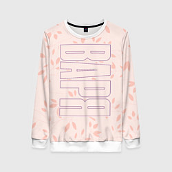 Свитшот женский Варя по-вертикали с розовым фоном, цвет: 3D-белый