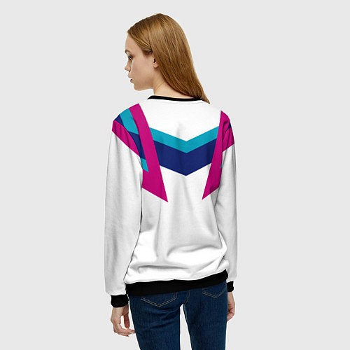 Женский свитшот FIRM белый спортик / 3D-Черный – фото 4