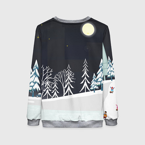 Женский свитшот Заяц и морковка / 3D-Меланж – фото 2