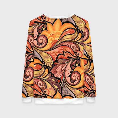 Женский свитшот Multicolored branching floral patterns / 3D-Белый – фото 2