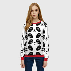 Свитшот женский Panda bing dun dun, цвет: 3D-красный — фото 2