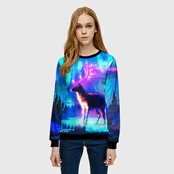 Свитшот женский Благородный олень, цвет: 3D-черный — фото 2