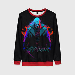 Свитшот женский Witcher in neon style, цвет: 3D-красный