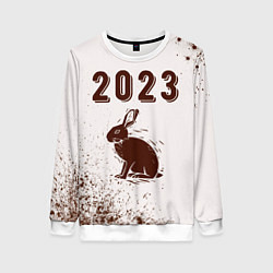 Женский свитшот 2023 Кролик силуэт на светлом