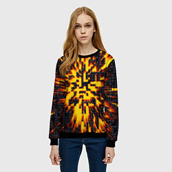 Свитшот женский Неоновый взрыв - яркое свечение, цвет: 3D-черный — фото 2
