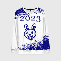 Женский свитшот Кролик 2023 в стиле граффити на светлом