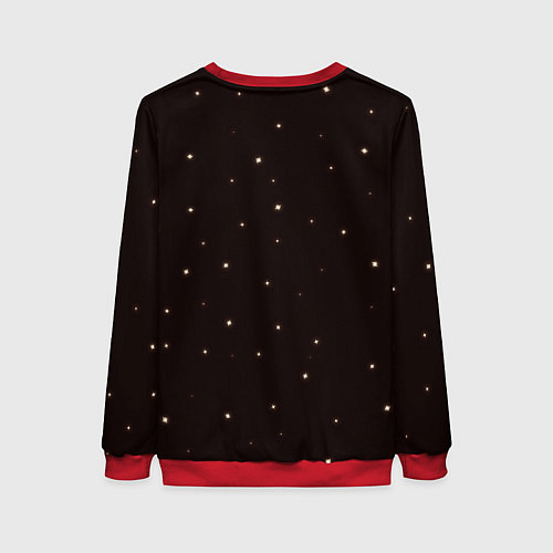 Женский свитшот Новогодний кот мем - грубиян / 3D-Красный – фото 2