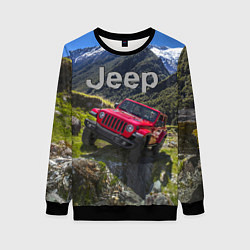 Свитшот женский Chrysler Jeep Wrangler Rubicon - горы, цвет: 3D-черный