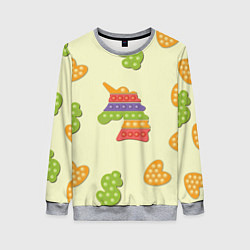 Свитшот женский Поп ит паттерн, цвет: 3D-меланж