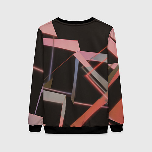 Женский свитшот Абстрактные розовые стеклянные блоки / 3D-Черный – фото 2
