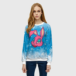 Свитшот женский Розовая зайка, цвет: 3D-белый — фото 2