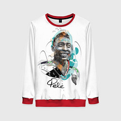 Свитшот женский Пеле бразильский футболист, цвет: 3D-красный