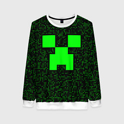 Свитшот женский Minecraft green squares, цвет: 3D-белый